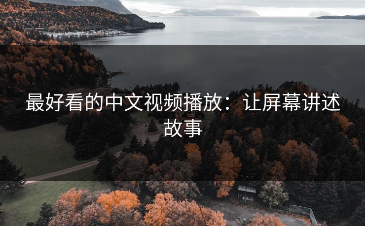最好看的中文视频播放:让屏幕讲述故事 最好看的中文视频播放:让屏幕讲述故事