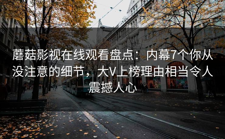 蘑菇影视在线观看盘点:内幕7个你从没注意的细节,大V上榜理由相当令人震撼人心 蘑菇影视在线观看盘点:内幕7个你从没注意的细节,大V上榜理由相当令人震撼人心